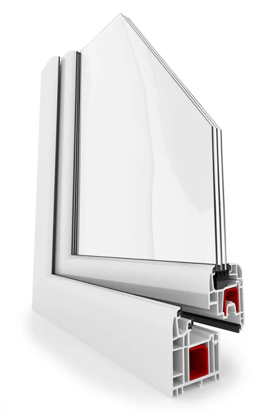 Белое пластмассовое окно — стоковое фото