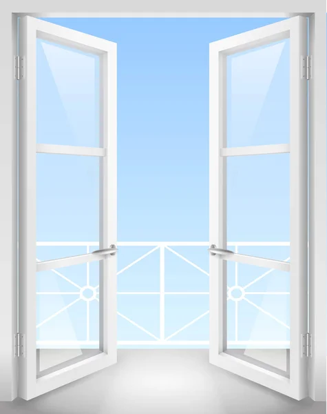 Белый открытые двери — стоковый вектор